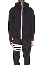 Thom Browne Zipper Hoodie in Navy, view 5, click to view large image.