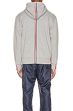 Thom Browne Zipper Hoodie in Light Grey, view 6, click to view large image.