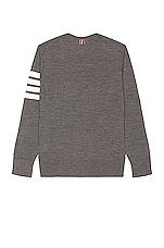 Thom Browne Sustainable Merino Classic Crew Sweater in Medium Grey, view 3, click to view large image.