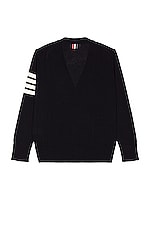 Thom Browne Sustainable Merino Classic Cardigan Sweater in Navy, view 3, click to view large image.