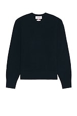 Thom Browne Washed Pique Sweater in Navy, view 1, click to view large image.