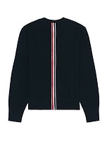 Thom Browne Washed Pique Sweater in Navy, view 2, click to view large image.