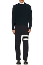 Thom Browne Washed Pique Sweater in Navy, view 5, click to view large image.