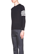 Thom Browne Classic Merino Crewneck Sweater in Navy, view 2, click to view large image.