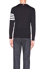 Thom Browne Classic Merino Crewneck Sweater in Navy, view 4, click to view large image.