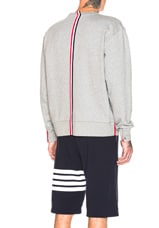 Thom Browne Back Stripe Crewneck Pullover in Light Grey, view 1, click to view large image.