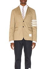 Thom Browne Unconstructed Classic Blazer in Camel, view 1, click to view large image.