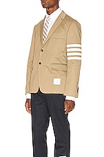 Thom Browne Unconstructed Classic Blazer in Camel, view 4, click to view large image.
