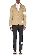 Thom Browne Unconstructed Classic Blazer in Camel, view 6, click to view large image.