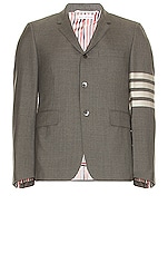 Thom Browne 4 Bar Engineered Suit Jacket in Medium Grey, view 1, click to view large image.