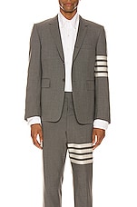 Thom Browne 4 Bar Engineered Suit Jacket in Medium Grey, view 4, click to view large image.