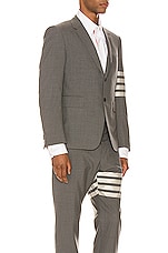 Thom Browne 4 Bar Engineered Suit Jacket in Medium Grey, view 6, click to view large image.