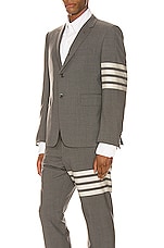 Thom Browne 4 Bar Engineered Suit Jacket in Medium Grey, view 7, click to view large image.