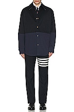 Thom Browne Oversized Shirt Jacket in Navy, view 5, click to view large image.