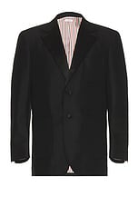 Thom Browne Unstructured Soft Shoulder Patch Blazer in Black, view 1, click to view large image.