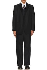 Thom Browne Unstructured Soft Shoulder Patch Blazer in Black, view 5, click to view large image.