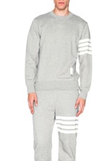 Thom Browne Classic Sweatshirt in Light Heather Grey, view 1, click to view large image.