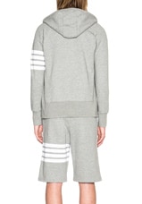 Thom Browne Engineered 4 Bar Zip Hoodie in Light Heather Grey, view 5, click to view large image.
