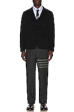 Thom Browne Low Rise Drop Crotch Backstrap Trouser in Dark Grey, view 6, click to view large image.