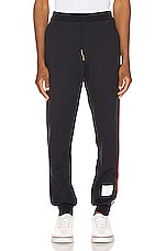 Thom Browne Sweatpants in Navy, view 2, click to view large image.