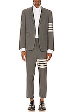 Thom Browne 4 Bar Backstrap Trouser Cropped  in Medium Grey, view 5, click to view large image.