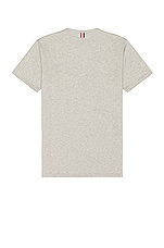 Thom Browne Jersey Cotton Short Sleeve Pocket Tee in Light Grey, view 2, click to view large image.