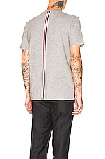 Thom Browne Backstripe Pique Shirt in Light Grey, view 3, click to view large image.