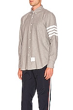 Thom Browne 4 Bar Chambray Shirt in Medium Grey, view 4, click to view large image.