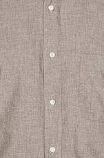 Thom Browne 4 Bar Chambray Shirt in Medium Grey, view 7, click to view large image.