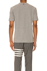 Thom Browne 4 Bar Short Sleeve Cuff Tee in Light Grey, view 6, click to view large image.