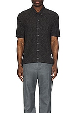 Thom Browne Short Sleeve Button Down Shirt in Medium Grey, view 4, click to view large image.