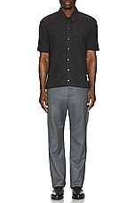 Thom Browne Short Sleeve Button Down Shirt in Medium Grey, view 5, click to view large image.