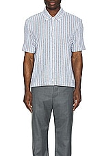 Thom Browne Short Sleeve Button Down Shirt in Seasonal Multi, view 4, click to view large image.