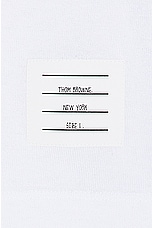 Thom Browne RWB Stripe Short Sleeve Rib Cuff Tee in WHITE, view 3, click to view large image.