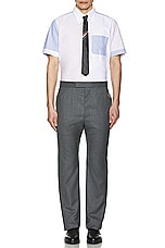 Thom Browne Straight Fit Short Sleeve Shirt in ORANGE, view 5, click to view large image.
