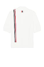 Thom Browne Short Sleeve Polo in White, view 2, click to view large image.