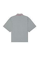 Thom Browne Seersucker Rugby Shirt in Medium Grey, view 2, click to view large image.