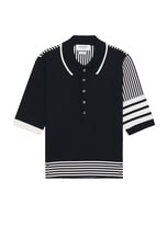 Thom Browne Fun Mix Seersucker Polo in Navy, view 1, click to view large image.