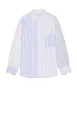 Thom Browne Oversized Oxford Shirt in Light Blue, view 1, click to view large image.