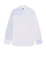 Thom Browne Oversized Oxford Shirt in Light Blue, view 2, click to view large image.