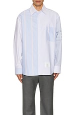 Thom Browne Oversized Oxford Shirt in Light Blue, view 4, click to view large image.