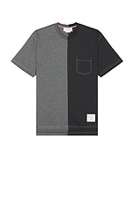 Thom Browne Short Sleeve Pocket T-Shirt in Fun Mix, view 1, click to view large image.