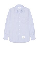 Thom Browne Straight Fit Long Sleeve Oxford Shirt in Light