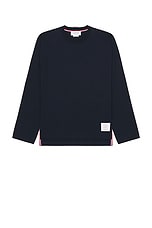 Thom Browne Oversized Long Sleeve Tee in Navy | FWRD