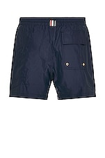 Thom Browne Drawcord Waist Swim Short in Navy, view 2, click to view large image.