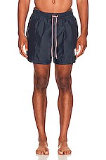 Thom Browne Drawcord Waist Swim Short in Navy, view 4, click to view large image.