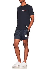Thom Browne Drawcord Waist Swim Short in Navy, view 5, click to view large image.