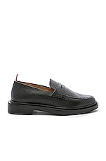 Thom Browne Rubber Sole Loafer in Black, view 1, click to view large image.