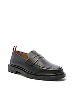 Thom Browne Rubber Sole Loafer in Black, view 2, click to view large image.