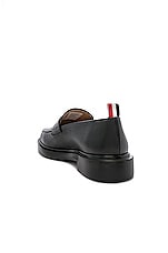 Thom Browne Rubber Sole Loafer in Black, view 3, click to view large image.